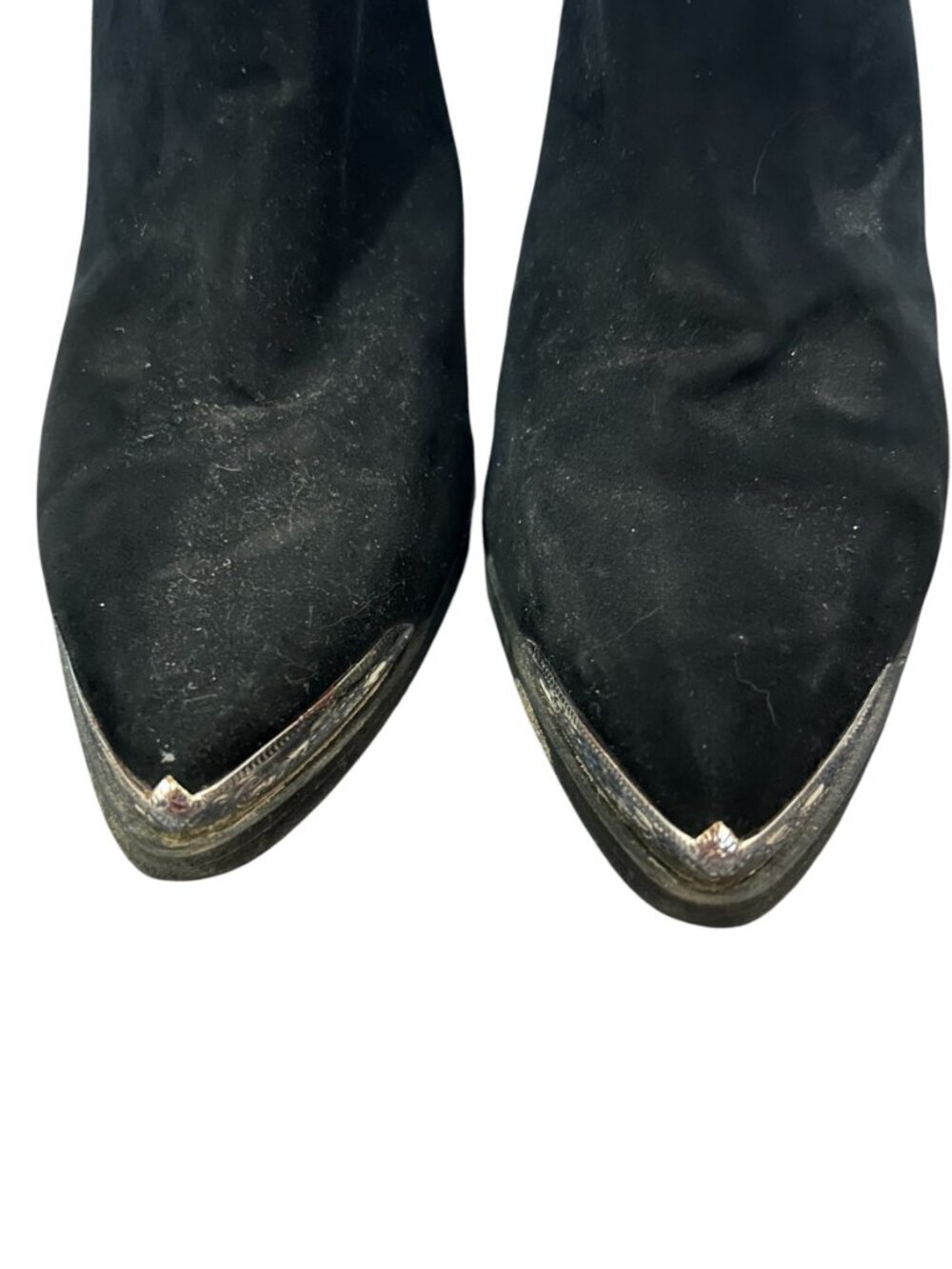 Mossimo Supply Co. Black Ankle Booties with Silver Toe Accent - Picture 9 of 11